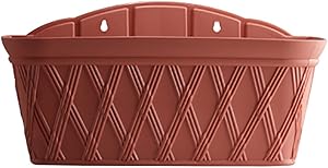 Mr.Garden 17 Inch Garden Planter Rectangular Plastic Planter Self-Watering Wall-Mounted, Red