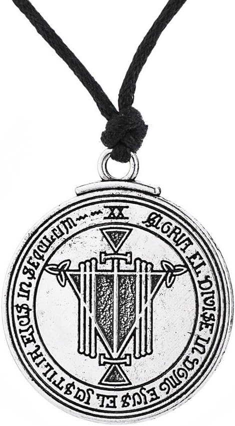 LIKGREAT Key of Solomon Talisman for Honor and Riches Double Side Pentacle Pendant Necklace