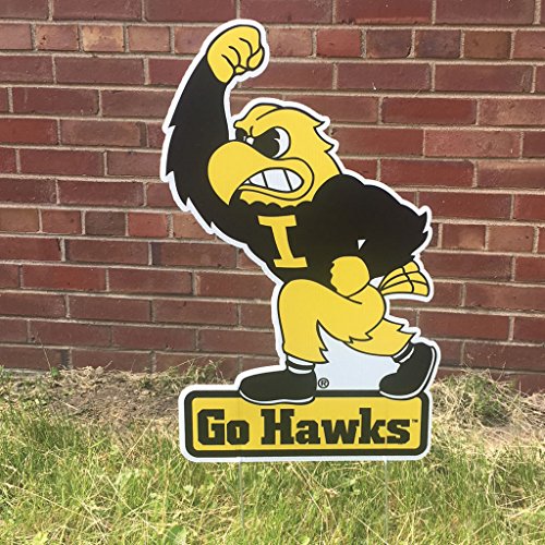 VictoryStore Yard Sign Outdoor Lawn Decorations, University of Iowa Herky Yard Sign with 2 Stakes