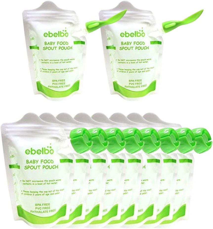 Moent Child Food Baby Food Pouches Feeding Supplies Bag Double Zippers Reusable Food Boxes 10 Pcs Kitchen，Dining & Bar