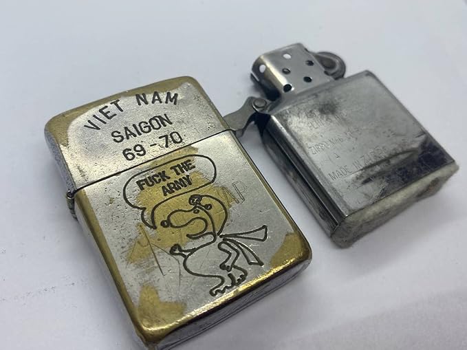 Amazon 希少柄 本物 1969年製 Zippo Viet Nam ベトナムジッポ ベトナム戦争 フルメタルジャケット スヌーピー Snoopy Fuck ファック Saigon おもちゃ ホビー