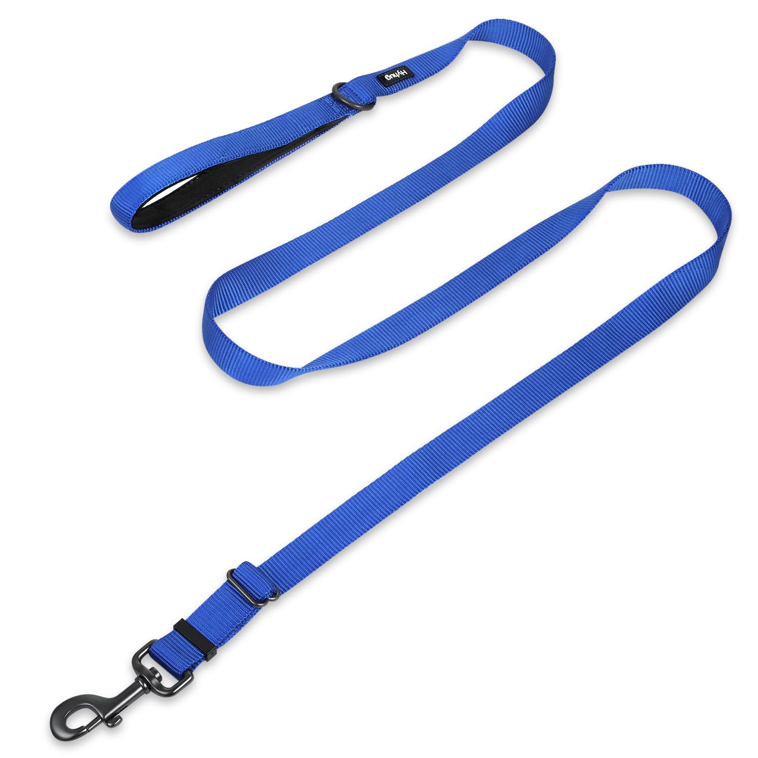 Hyhug Pets Adjustable Length Lead with Traffic Nylon and Super Soft Neoprene lined Handle for Dogs Daily Use Walking, Professional Training. (Large, Royal Blue)