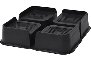 MXMZHXU Bed Risers 2 inch, 3 inch, 4 inch, 6 inch or 8 inch Heavy Duty Furniture Risers, Up to 6000 Lbs L Shaped Design Bed Lifts Blocks for Couch Desk Sofa Table (Black, 2 Inch 4 Pack)