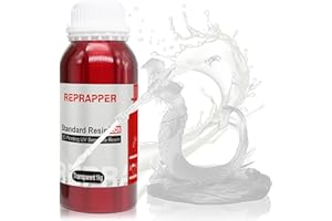 Reprapper Transparent 3D Printer Resin, 405nm Fast UV-Curing 1kg Standard Resin, 3D Printing Resin Photopolymer Sensitive Resin for LCD Printer, Clear 1000g