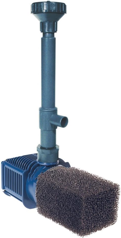 Lifegard AquaticsQuiet One Pro Submersible Pond and Water Garden Pump - Leveling Fitting, Fountain Heads, Diverter Valve for Waterfall, Filter – 20-Ft. Cord – 594 Gallon Per Hour