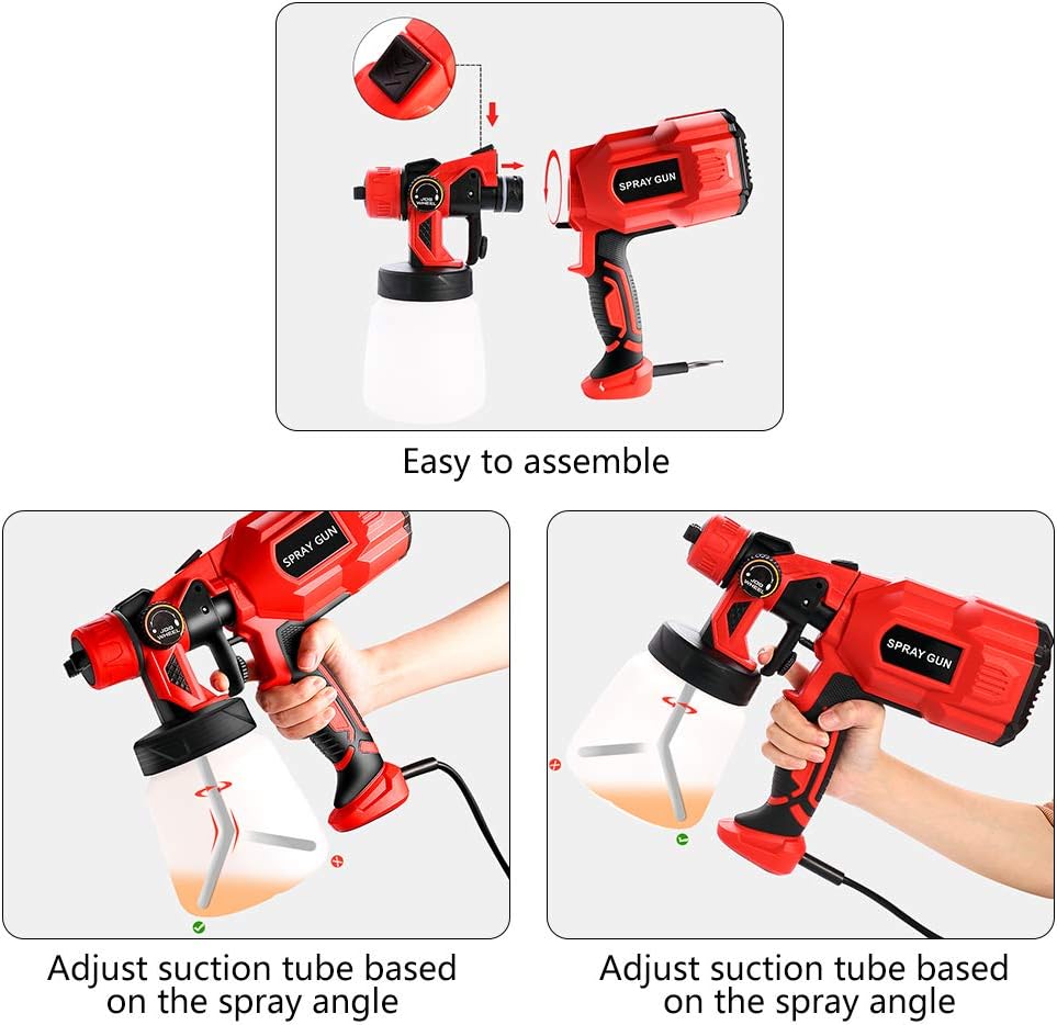 Kacsoo Electric Paint Sprayer 800ml/min HVLP Spray Gun 550W Motor, 70