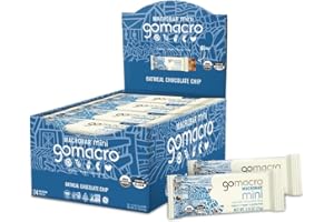 GoMacro MacroBar Mini Organic Vegan Snack Bars - Oatmeal Chocolate Chip (0.90 Ounce Bars, 24 Count)