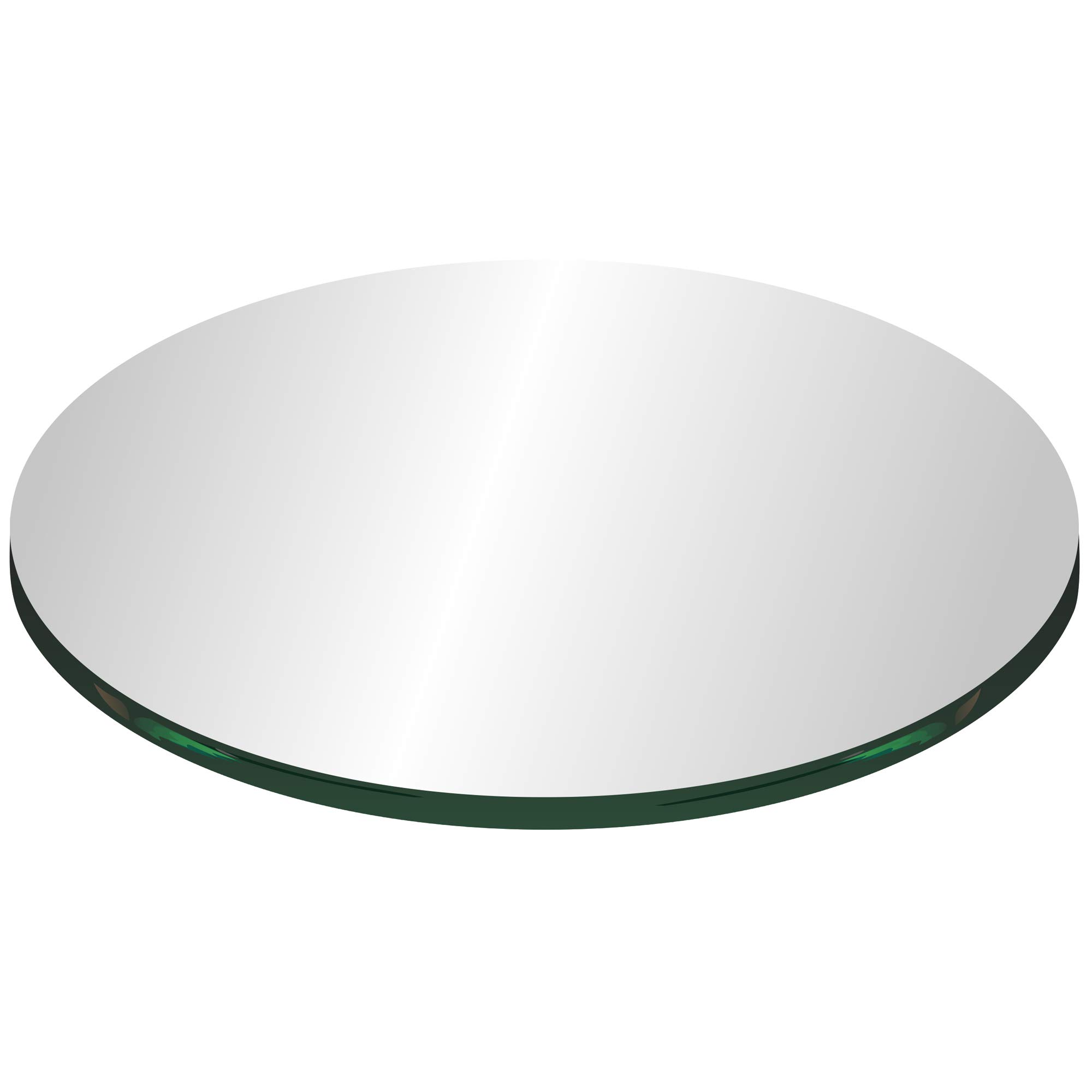 38" Round 1/4" Thick Tempered Clear Glass Table Top with Flat Polished Edge