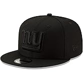 New Era NFL 9FIFTY Black On Black Adjustable Snapback Hat Cap One Size Fits All (US, Alpha, One Size, New York Giants)