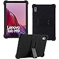 HminSen Case for Lenovo Tab M9 Cover 9.0 inch (TB-310FU,2023 Released), Kids Friendly Soft Silicone Adjustable Stand Cover for Lenovo Tab M9 Tablet (Black)