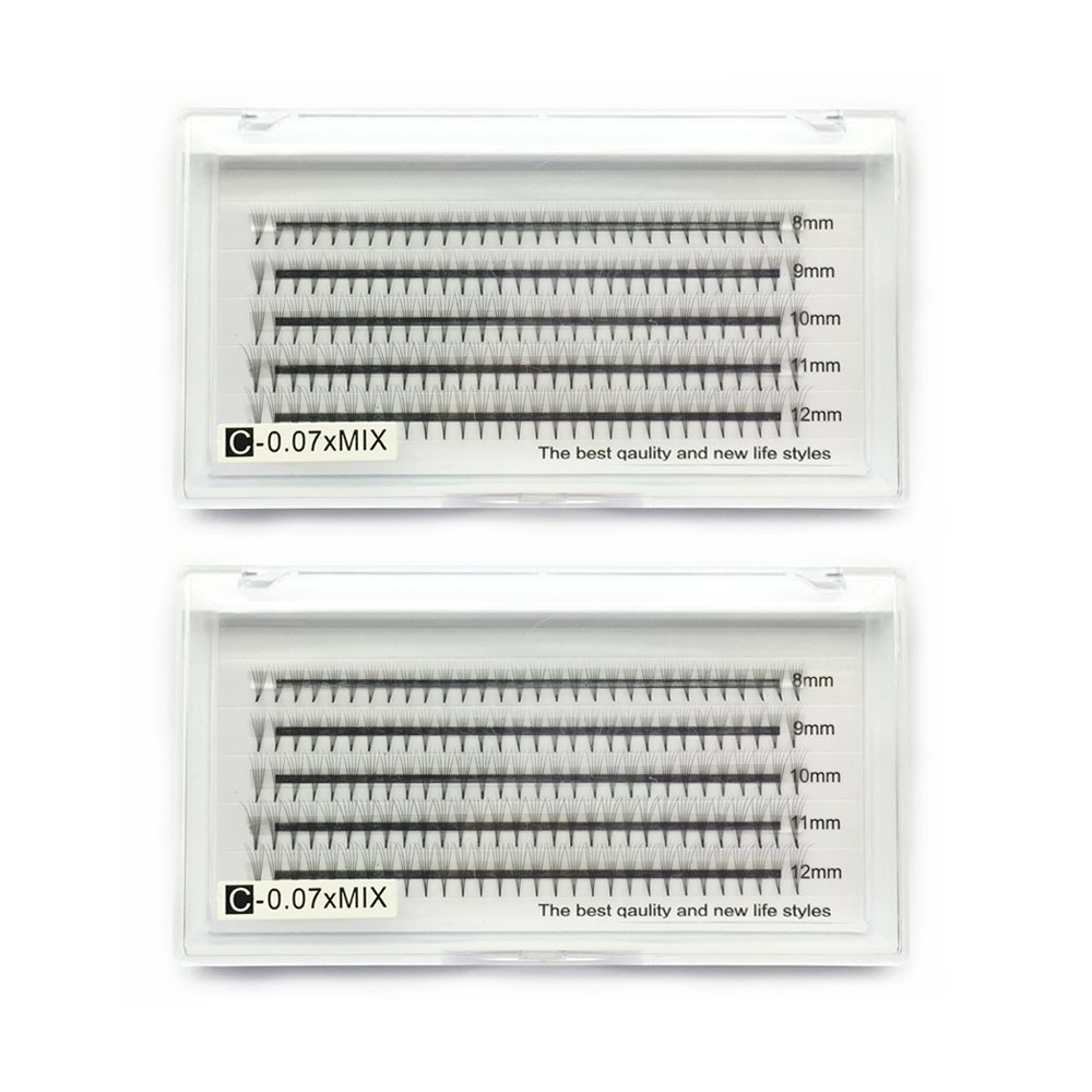 EMEDA 5D Volume Lash Extensions 2 Trays 0.07mm C Curl 8 10 11 12mm mixed set 3D Premade Fans Volume Eyelash Extensions 6D Russian Cluster Eye Lashes Professional Volume Lash Extensions for makeup (5D)