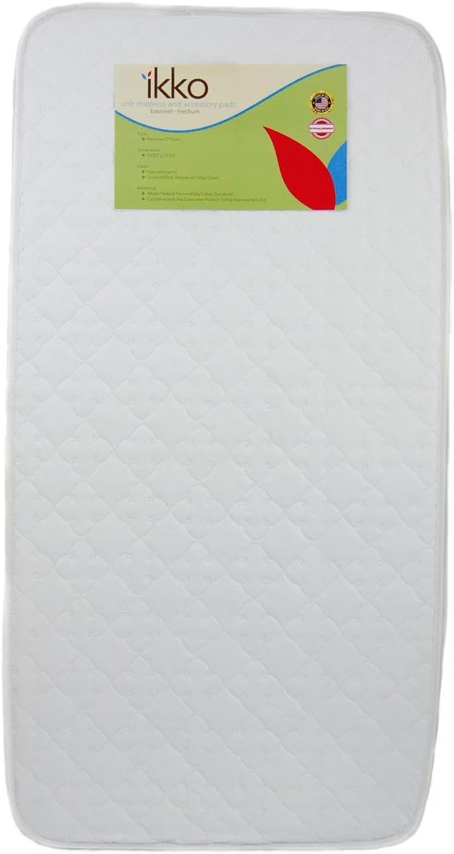 ikko Bassinet Pad, White, Medium