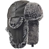 FORDALLIO Cold Weather Faux Fur Ear Flap Trapper Hunter Hat Russian Soviet Ushanka Trooper Pilot Cap