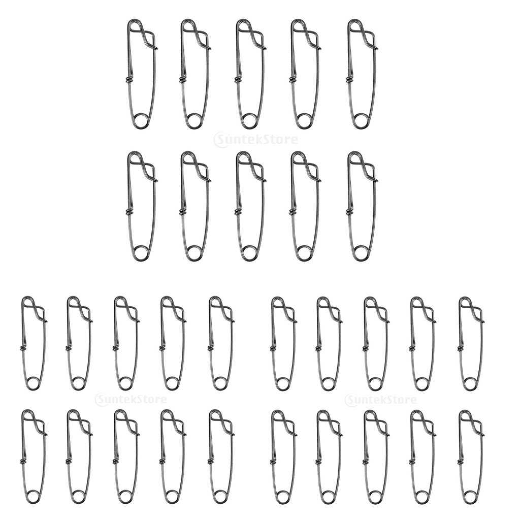 MagiDeal 30pcs Stainless Steel Long Line Clips Longline Clip Fishing Accessories, 60mm Fishing Connectors Speed Clips
