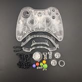 Housing Shell Joystick Housing Case Cover Skin with Thumbsticks Button Kit Replacement for Xbox 360 Wireless Controller (Clear White)