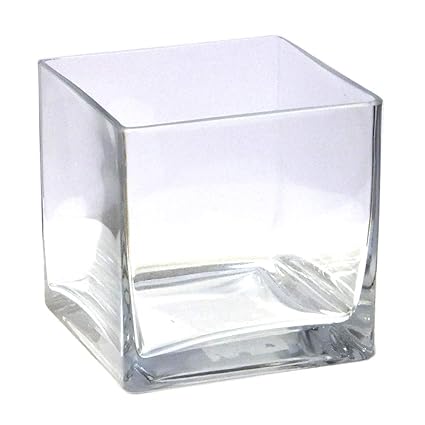 Vasefill 6 Pack Clear Square Glass Vase Cube 5 Inch 5 X 5 X 5