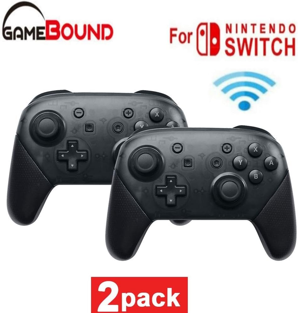Wireless pro Game Controller 2-Pack for Nintendo Switch by Gamebound (2 Pack Black)