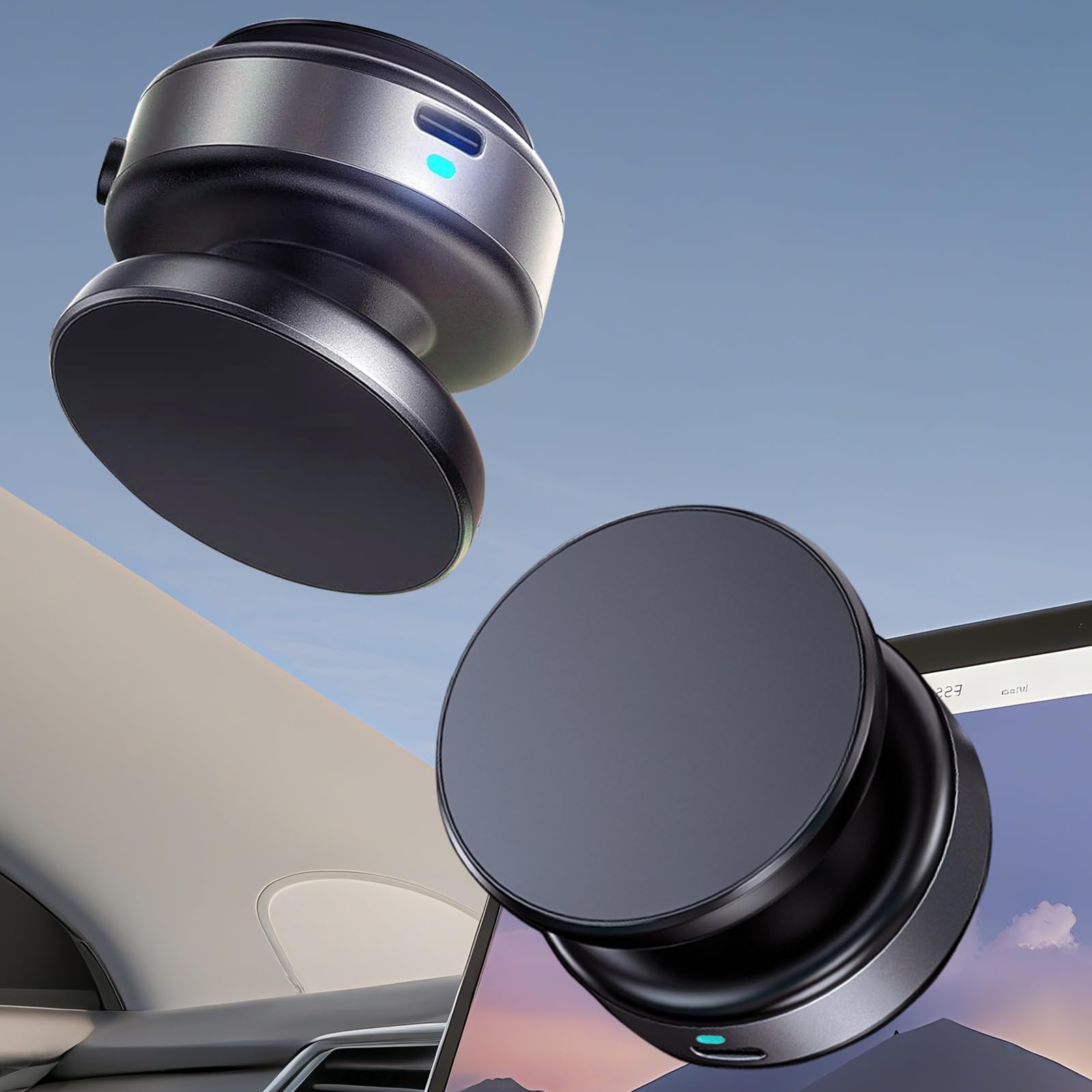 Photo 1 of Jkoailiwi Hands-Free Electric Suction Cup Phone Mount, Content Creator Portable Magnetic Vacuum Suction Phone Holder for Car Garmin GPS, 360° Adjustable Vlogging Travel for iPhone 16 Pro Max 15