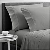 Cottingon 4 Piece Twin XL Dorm Bedding Set for College, 100% Long Staple Premium Egyptian Cotton, Soft Bed Sheets, Fits Upto 15" Deep Mattress 39"X80" Extra Long, Light Grey