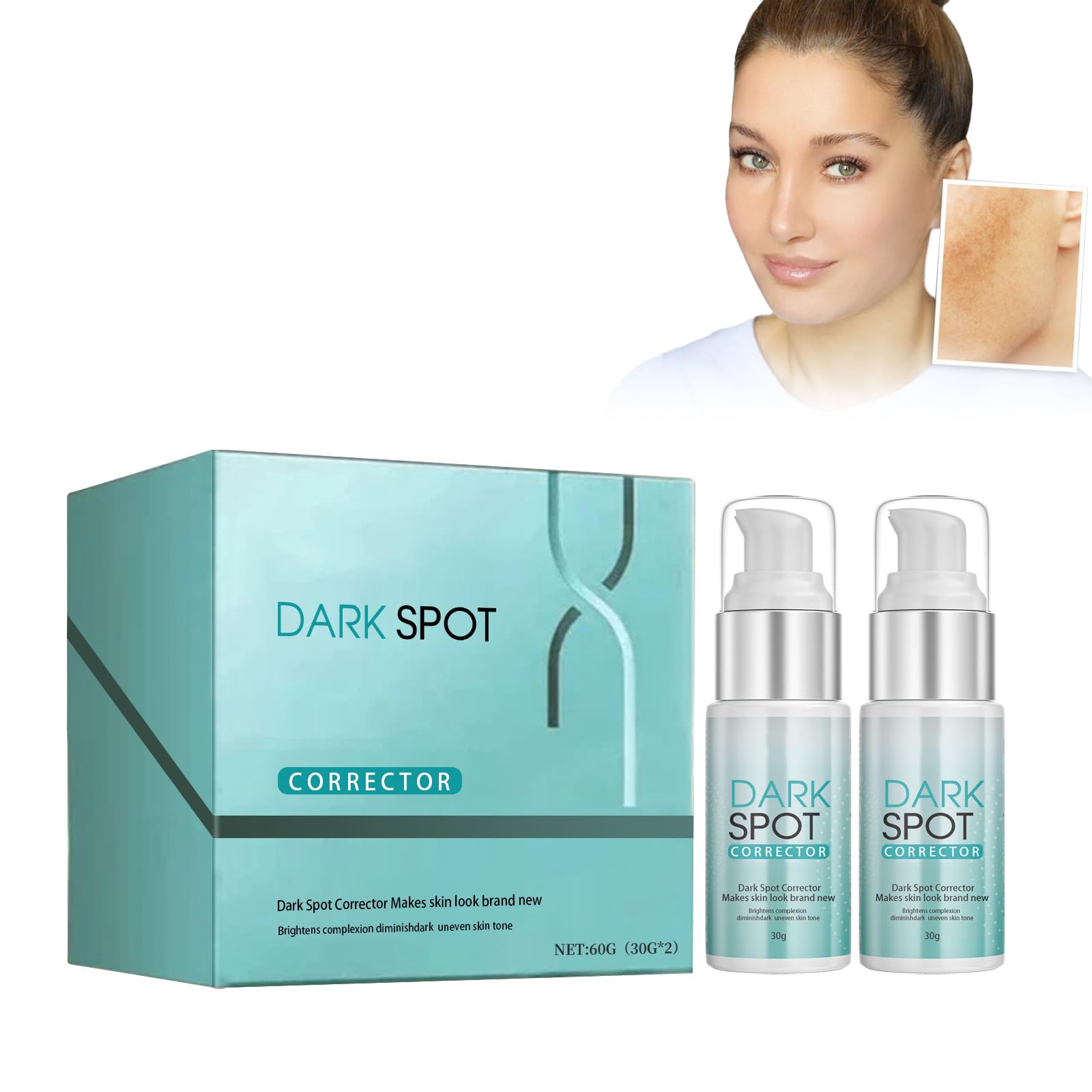 Pemarlis 2 pieces Lightening cream against dark spots for radiant skin, reduces sun spots and pimple marks, skin lightening skin care serum for the face