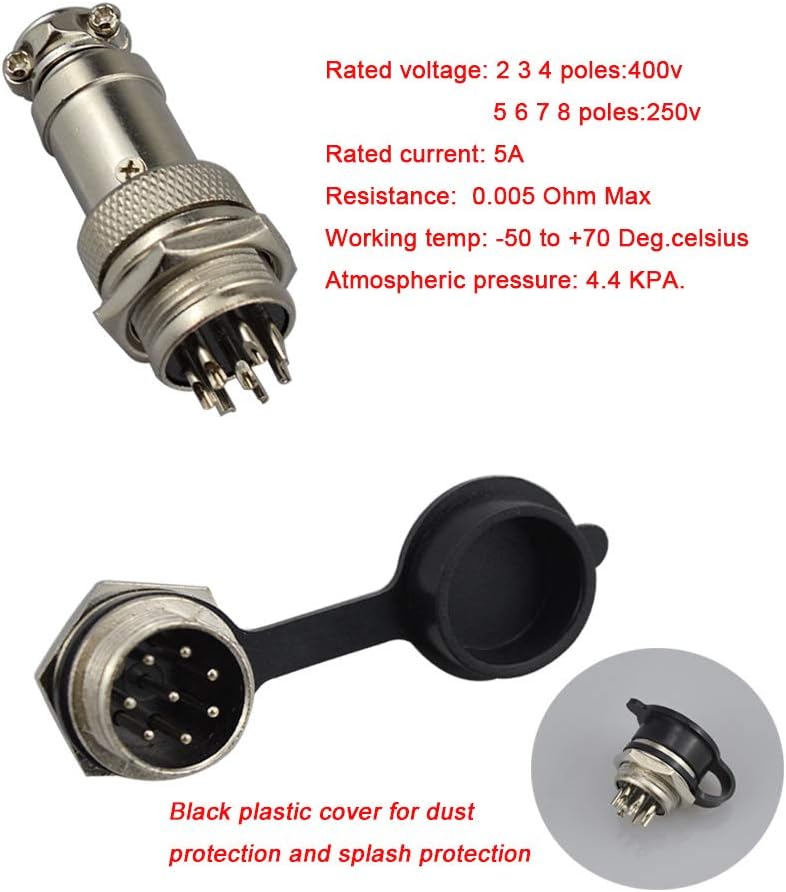 QitinDasen 6Pcs Premium 8 Pin GX16 Aviation Connector - Image 4