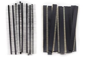 Ruibapa 42pcs 2.54mm Male and Female Pin Header Connector 40Pin Breakaway Pin Header and PCB Board Pin Header P-037-42pcs