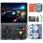Miyoo Mini Plus Handheld Game Console with Portable Case Transparent Black | 3.5-inch 640*480 Screen 3000mAh Miyoo-mini+ Hand-held Retro Video Games Emulator OOS V4.3 64