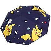Rosavida Kids Folding Umbrella Automatic Open-close Cartoon UV Resistant Travel Umbrella Anti-rebound Design Compact Windproof Umbrella for Girls Boys- navy blue