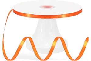 Apeseek 120 Yards Orange Ribbon 1/4 Inch, Orange Satin Ribbon for Gift Wrapping, Crafts, Flower Bouquet, Wedding, Baby Shower, Thanksgiving, Christmas, Halloween