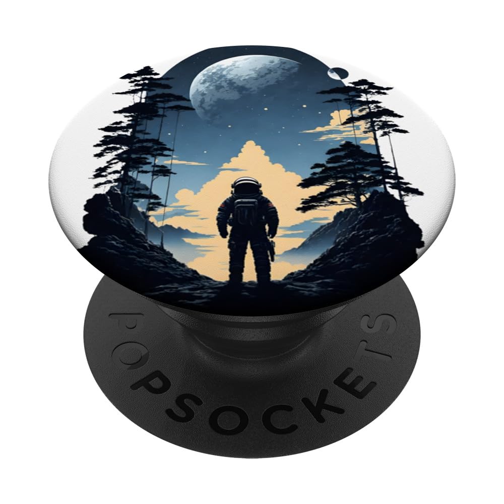 lost Space pilot walking in unexplored outside space PopSockets Swappable PopGrip