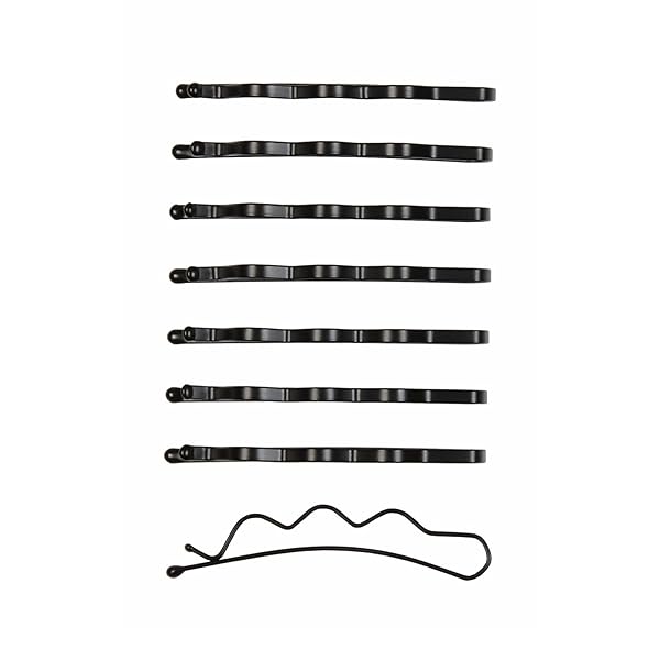 CONAIR THE CURL COLLECTIVE BOBBY PINS FOR CURLY HAIR, BLACK, 8-PIECE SET – SECURE HOLD, DAMAGE-FREE STYLING, CUSTOM-DESIGNED FOR NATURAL CURLS, WAVY & COILY HAIR, ANTI-SLIP GRIP