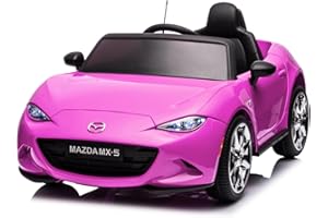 BKIRNP 12V Ride On Car, Licensed Mazda MX-5 Electric Car for Kids with Parent Remote Control, Lights, Music, 4-Wheel Ride on Toys-Pink