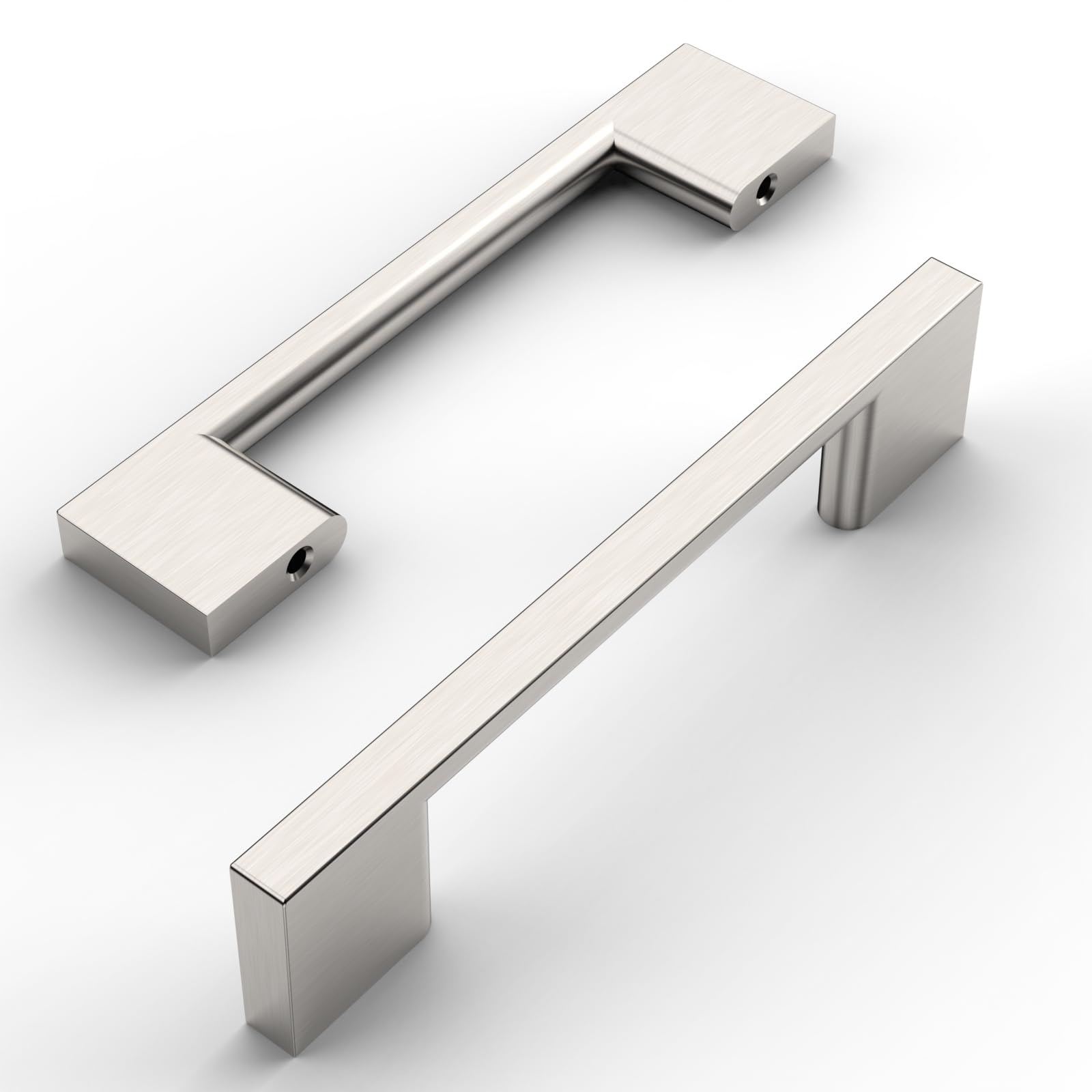 Amerdeco 10 Pack Brushed Satin Nickel Cabinet Pulls 96MM Hole Centers Kitchen Cabinet Handles Hardware Kitchen Handles for Cabinets Cupboard Handles Drawer Pulls UK0044