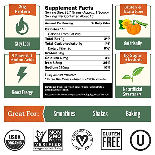 Organic Plant Protein Unflavored, Best Tasting Vegan Protein Powder