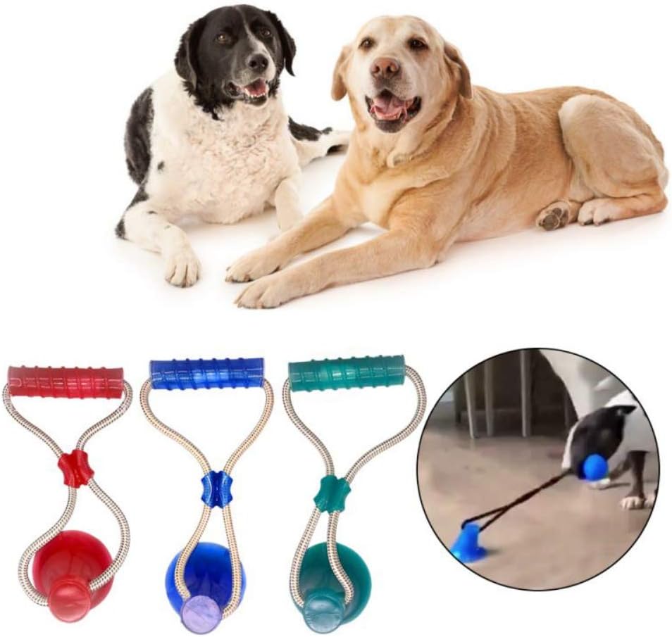 Blaward Durable Dog Tug Rope Stick Toy with Suction Cup Dog Interactive Molar Chew Toy Pet Supplies Self-playing Rubber Stick Dog Teeth Cleaning Tools