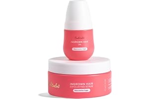 Bushbalm Ingrown Hair and Razor Bumps Routine – Moisturize and Soothe After Shave Skincare for Sensitive Areas – Includes Ingrown Hair Oil (30 ml) and Exfoliating Scrub (236 ml) – Watermelon Sugar