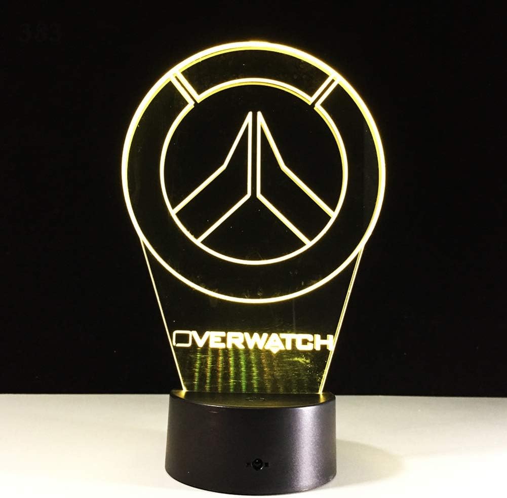 SXMXO New Overwatch Ow 3D Lamp Led Acrylic Novelty Night Light Usb Desktop Decorative Table Lamp Interesting Children Gifts,5color+Bluetoothaudio