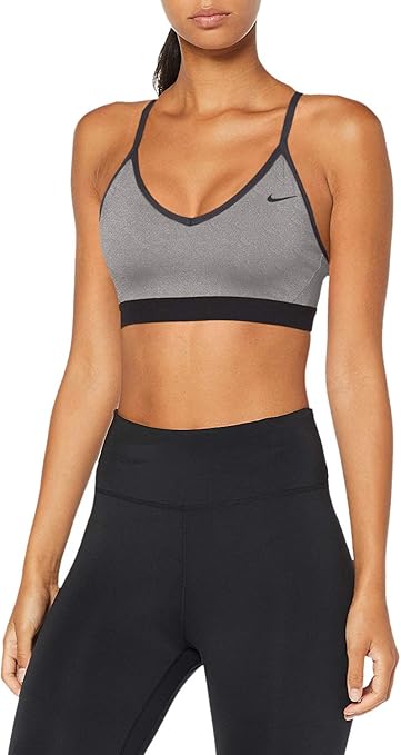 nike training indy light bra in black