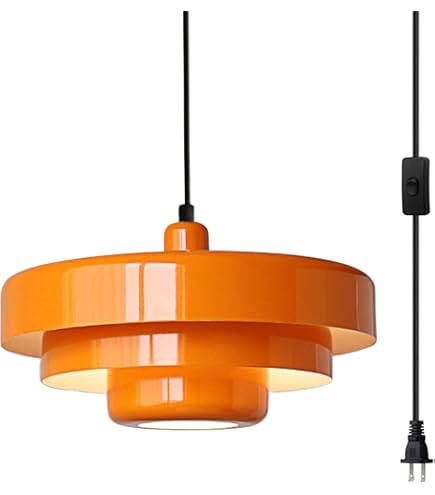 DoungRos Mid Century Pendant Light Fixtures Orange Ceiling