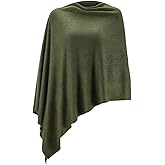 Fomolom Women Ponchos Sweater Versatile Lightweight Solid Knitted Shawl Wrap Scarf Cape Accessories for Womens