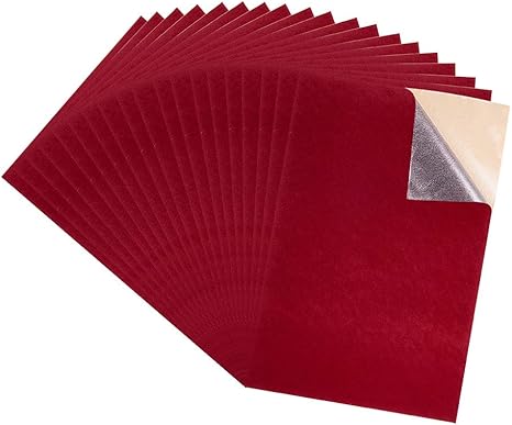 Amazon Co Jp Benecreat 40枚貼りビロード生地 ベルベット生地 貼りシート付 ジュエリーボックス装飾 ギフトバッグ素材 暗赤色 ホーム キッチン