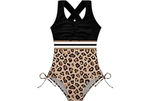 BFUSTYLE Girls Swimsuit One Piece Bathing Suit 4-13 Years Sleeveless Beach Swimwear