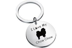 FUSTMW Chow Chow Dog Gifts I Love My Chow Chow Keychain Chow Chow Pet Dog Owner Gifts Chow Chow Pet Animal Lover Friends Gift