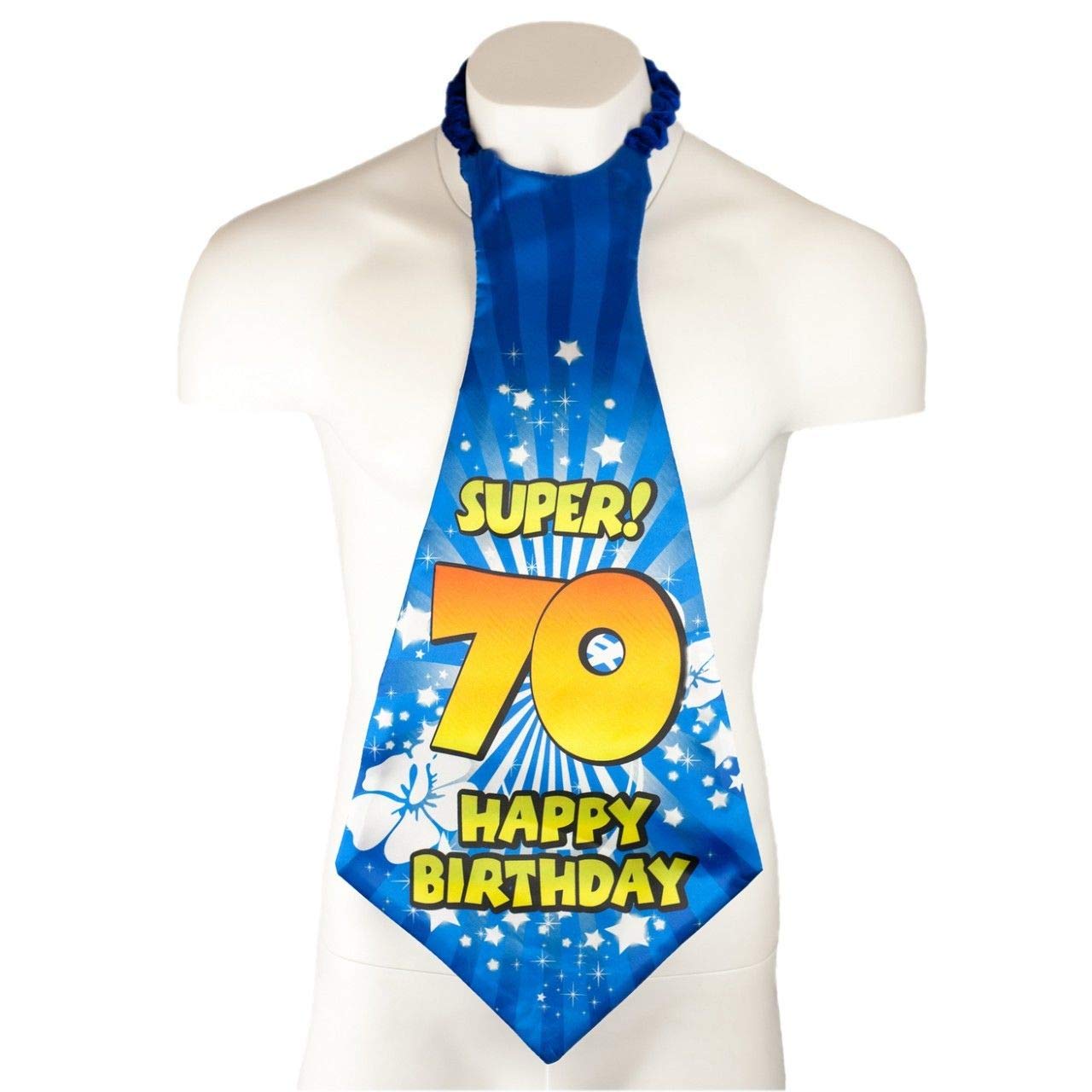 Happium Super Happy 70 Birthday Tie Number 70 Birth Day Party Supplies, Party By Age 70 Ideas and Decorations Funny Sash — image 1