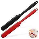 MOJOTORY Silicone Jar Scraper, 2 PCS Long Handle Spatula | Small Spatula, BPA-Free, Food Grade Silicone, Heat Resistant, Steel Core, for Peanut Butter, Baking, Scraping Jar Residue