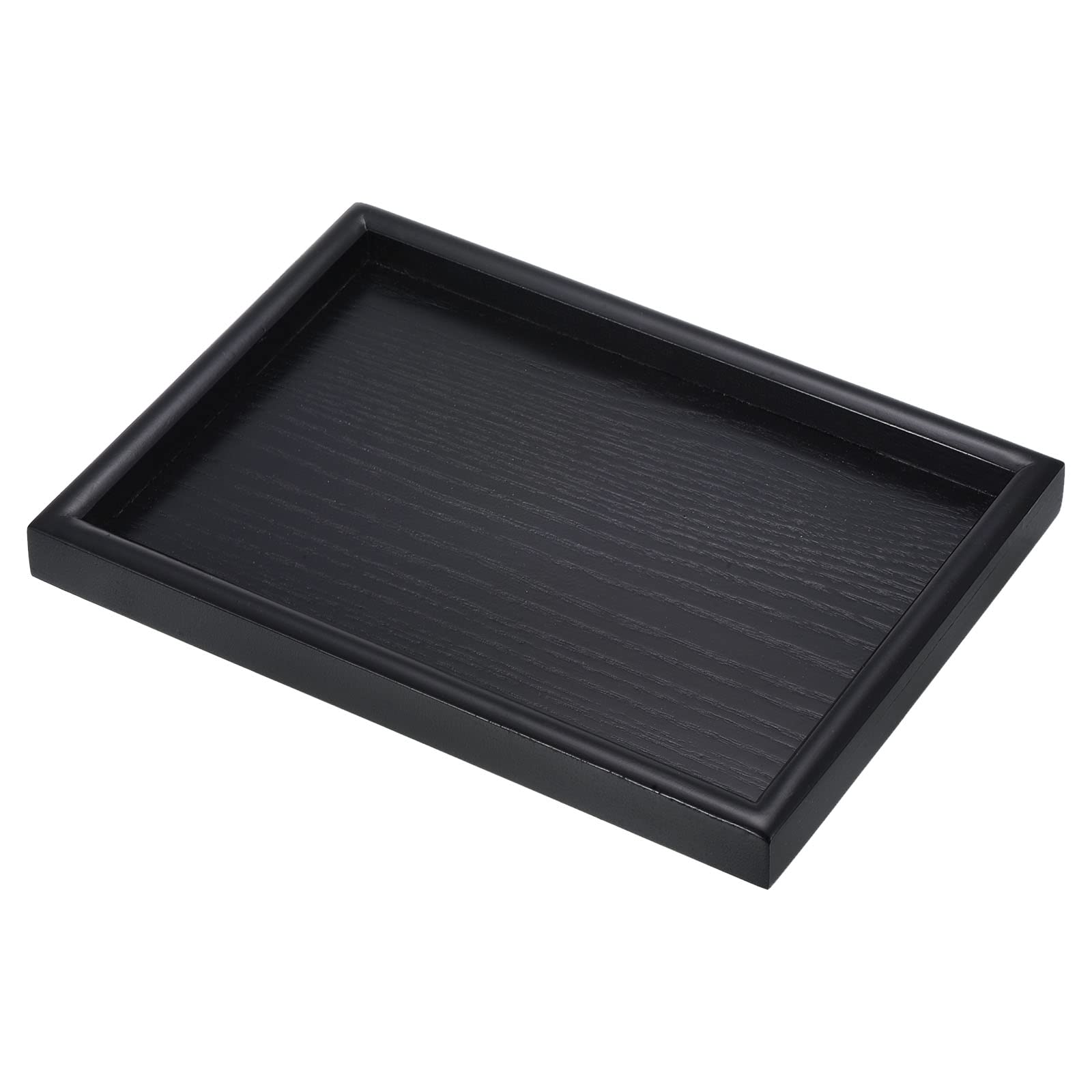 PATIKIL Wood Serving Tray 10x7 Inch Outer Base, Rectangular Decorative Platter for Home Decor Kitchen Table Candle Holder, Black