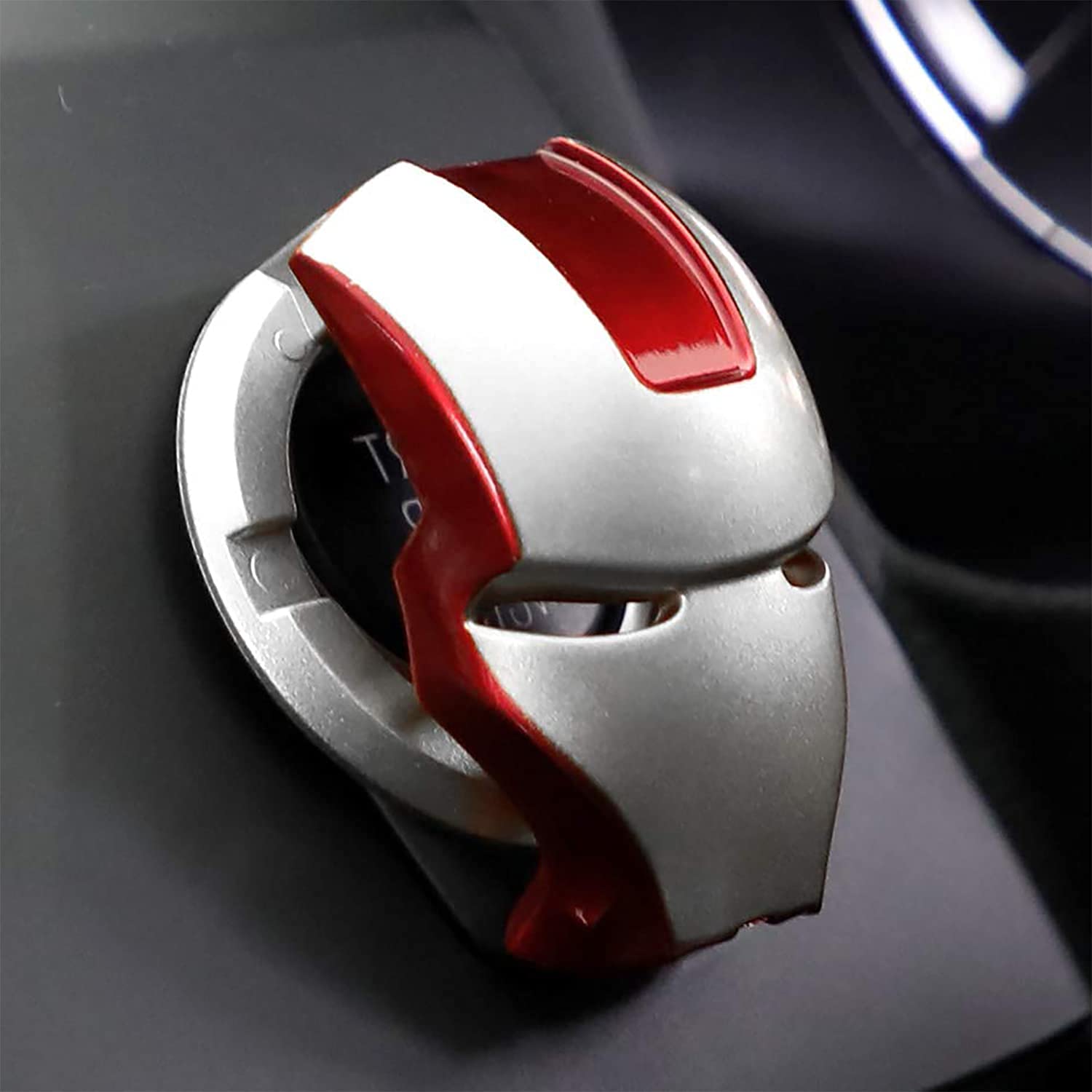 AUTO SNAP CAR Universal Lambo Style Plastic Engine Start Stop Switch Accessories Key Decor Button Trim Cover (Color RED&SILVER))