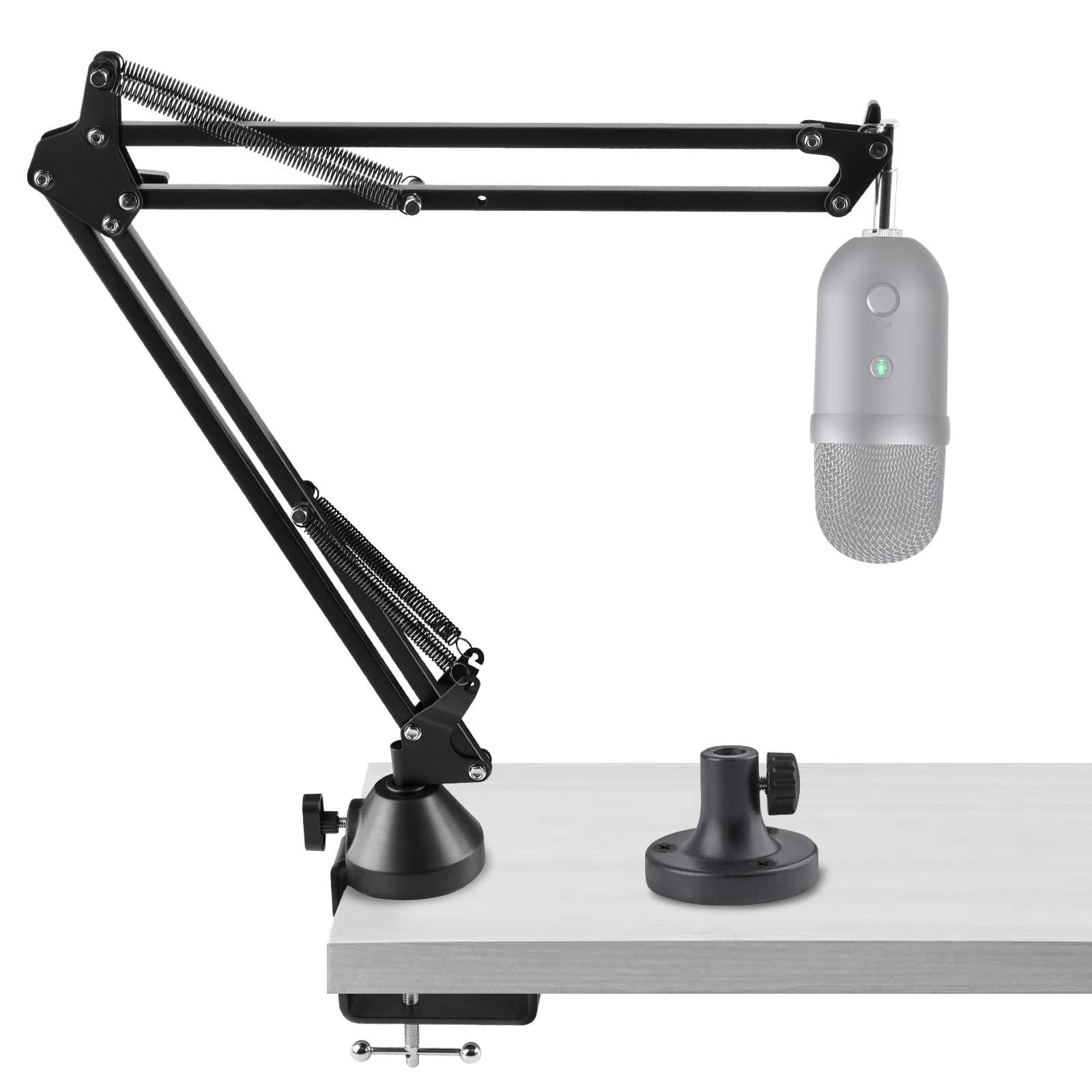 Geekria for Creators Microphone Arm Compatible with Razer Seiren V3 Mini, X, V2 Pro, V2 X, Elite, Mic Boom Arm with Table Flange Mount Adapter, Adjustable Suspension Stand, Desk Mount Holder
