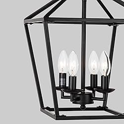 Untrammelife 4-Light Black Lantern Pendant