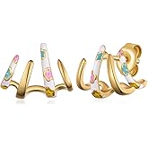 Claw Earrings for Women S925 Sterling Silver Triple Hoop Earrings Illusion Earrings Claw Jewelry Gifts for Women